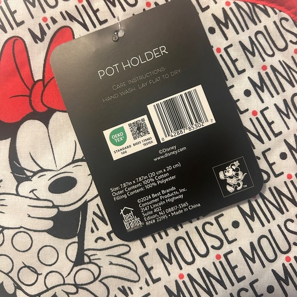 Disney Minnie Mouse Pot Holder - Red & White Classic Design- NWT - Picture 5 of 6